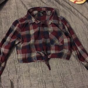 Forever 21 crop too flannel super cute